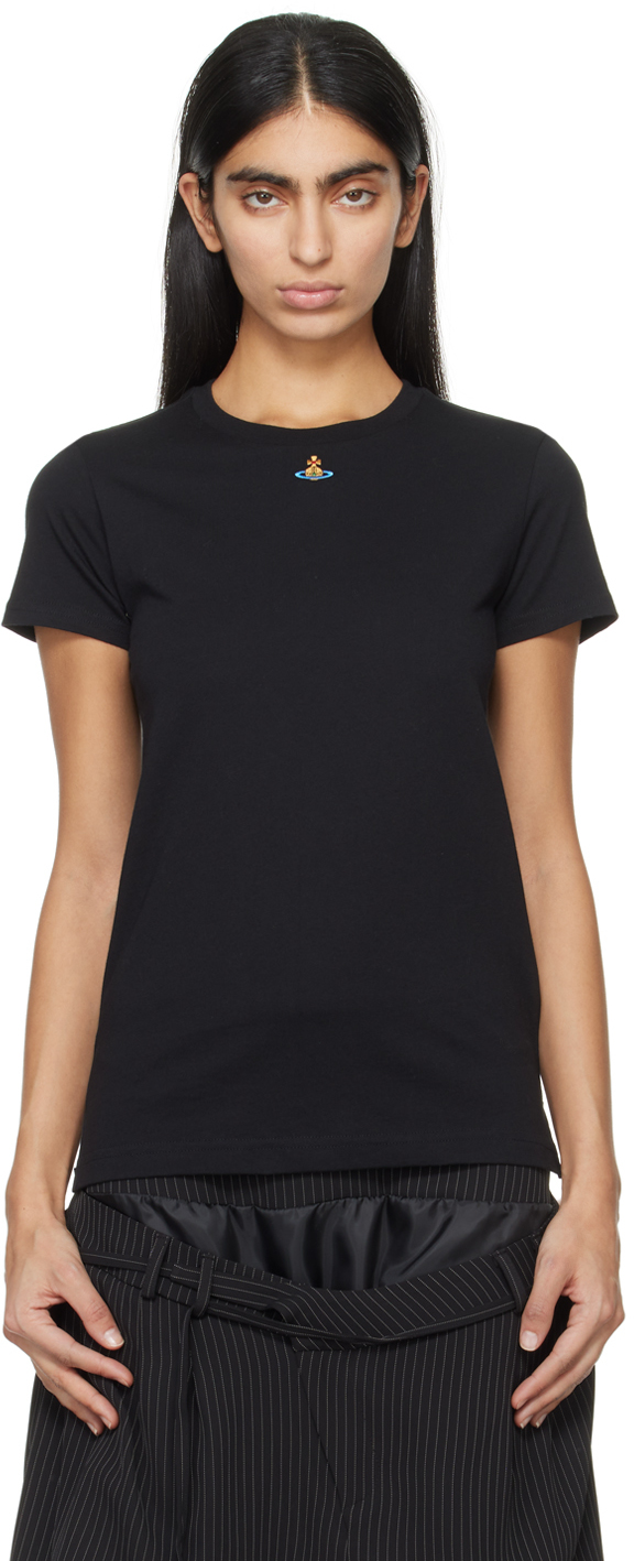 Shop Vivienne Westwood Black Orb Peru T-shirt In N401 Black