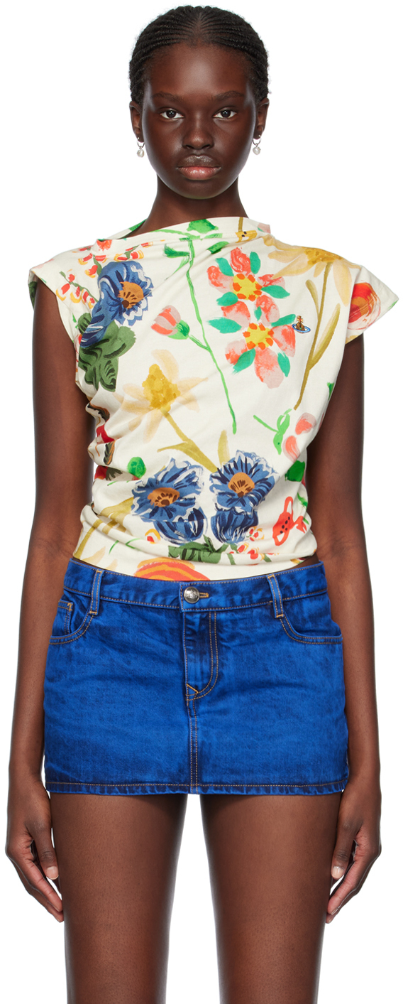 Shop Vivienne Westwood Multicolor Hebo T-shirt In O335 Folklore Flower