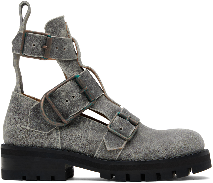 Shop Vivienne Westwood Gray Rome Boots In P401 Grey