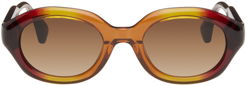 Vivienne Westwood Orange & Red Zephyr Sunglasses In Brown