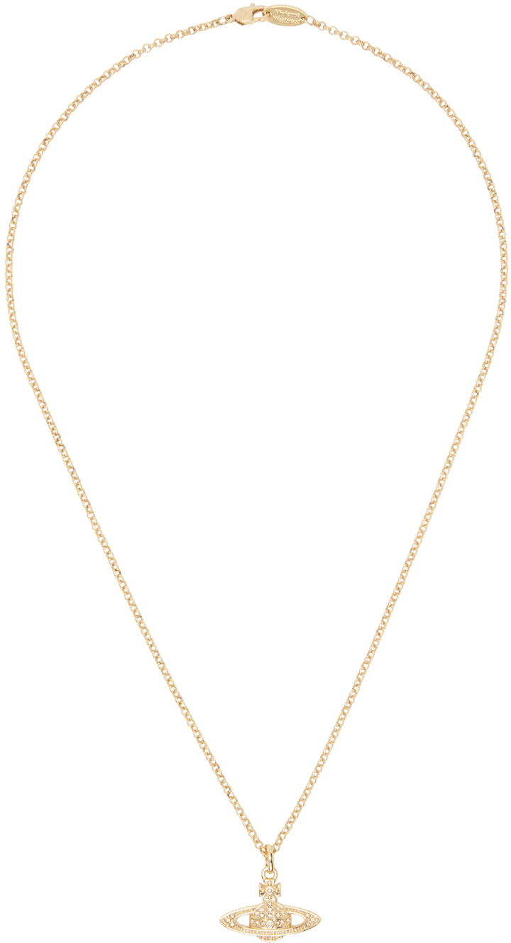 Shop Vivienne Westwood Gold Mini Bas Relief Orb Necklace