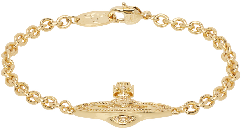 Shop Vivienne Westwood Gold Mini Bas Relief Chain Bracelet