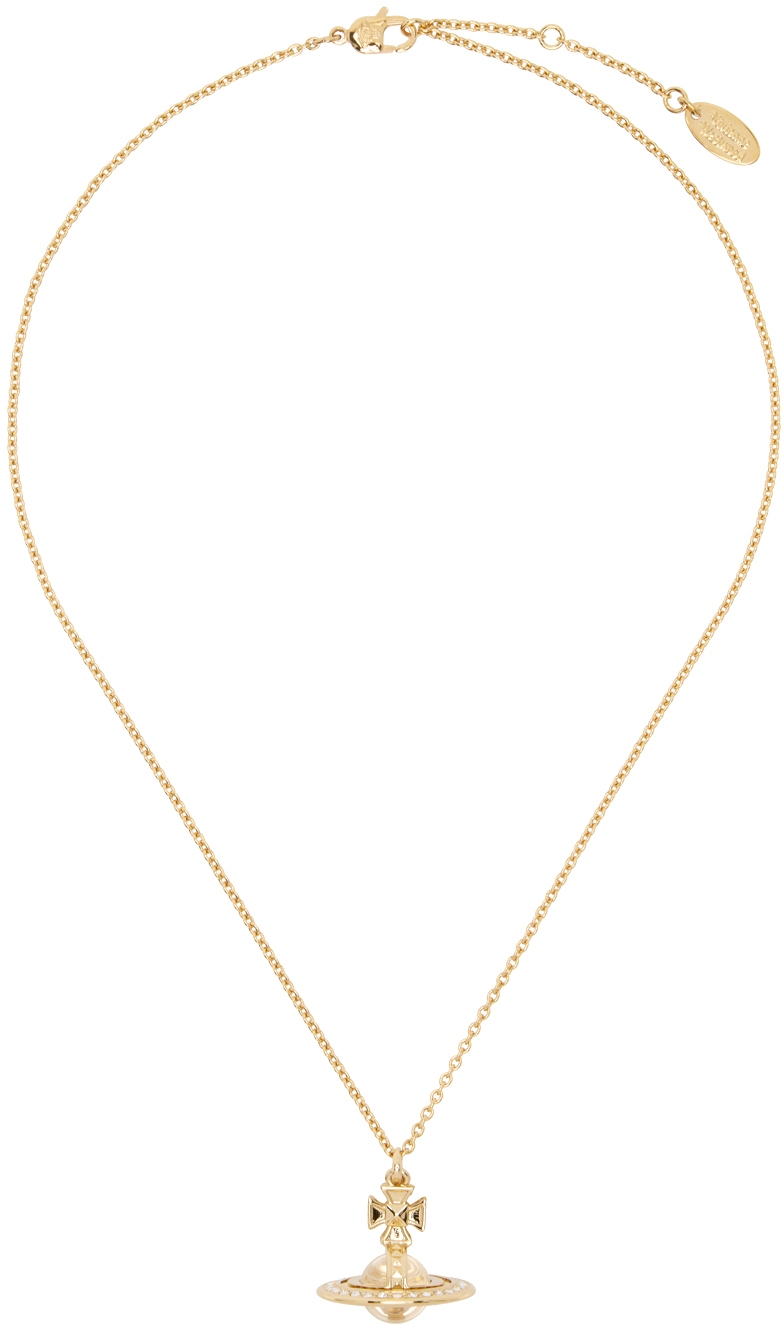 Vivienne Westwood Gold Pina Small Orb Pendant Necklace In Gold Crystal