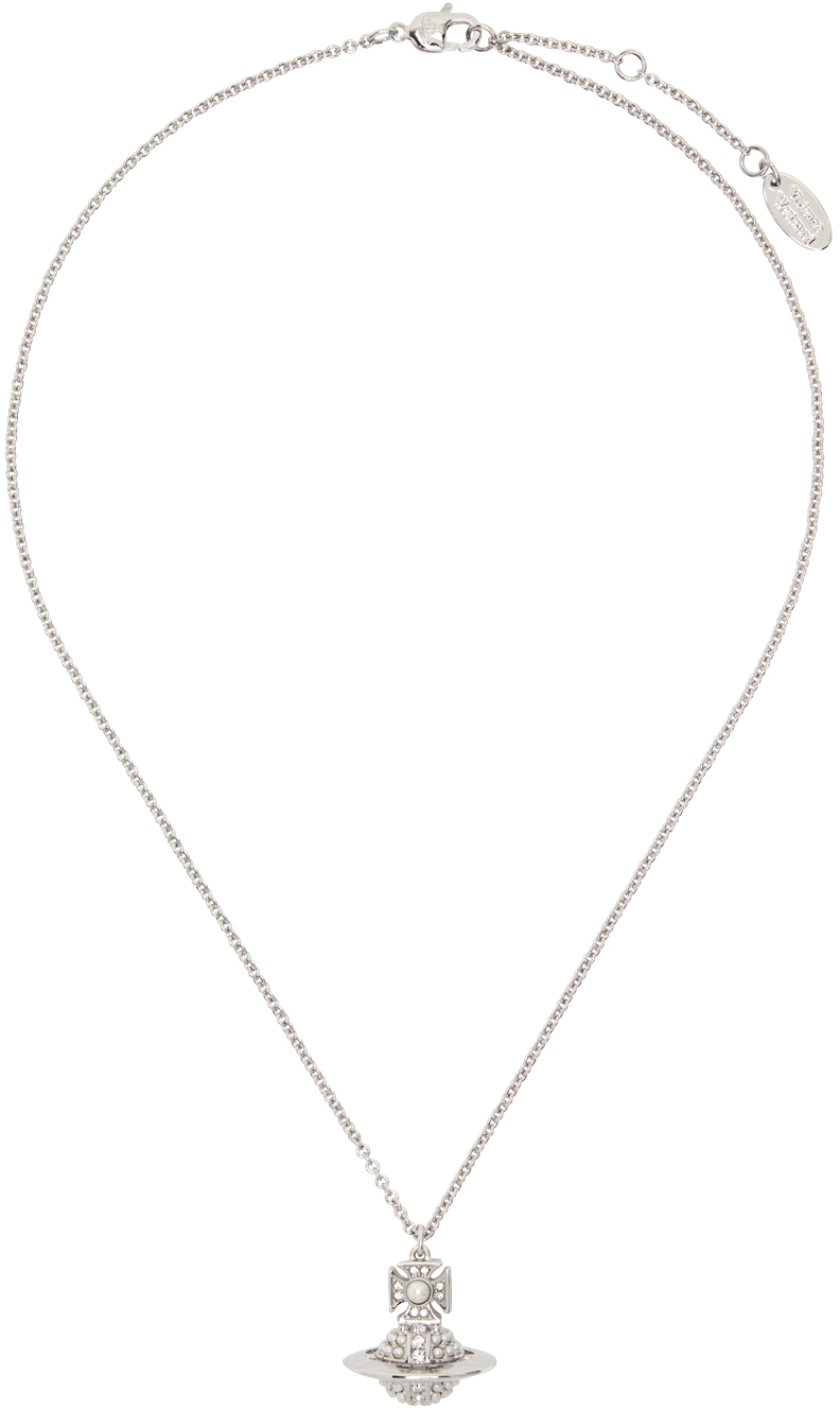 Vivienne Westwood Silver Luzia Pendant Necklace In Platinum