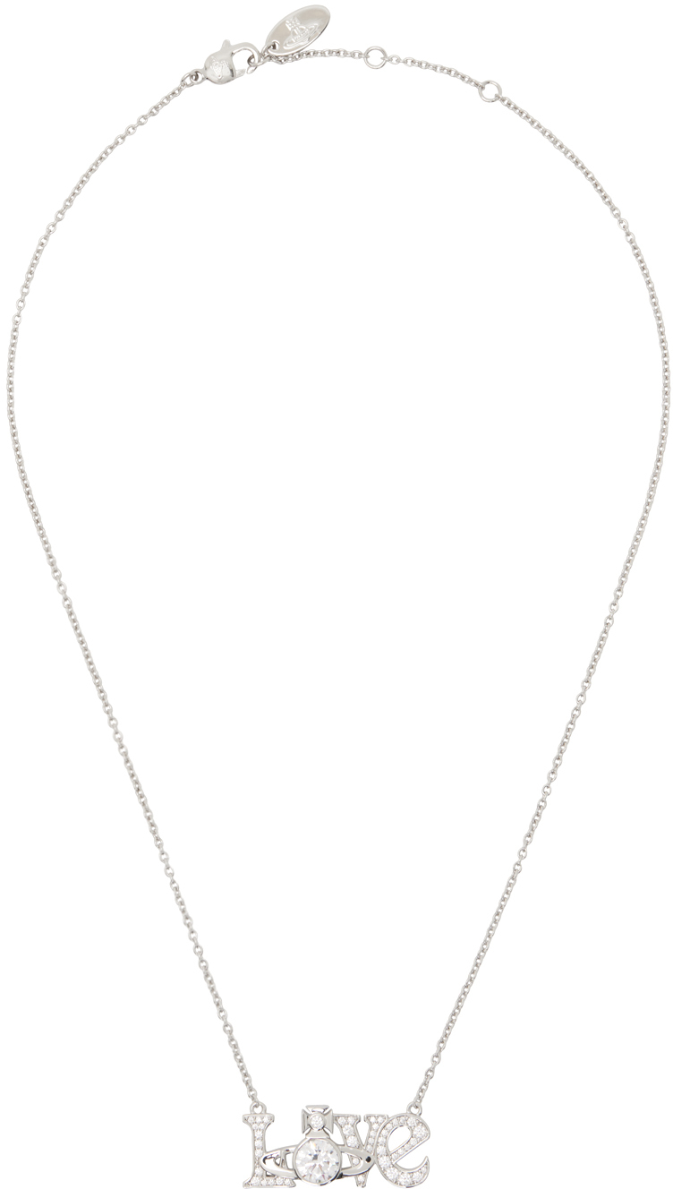 Shop Vivienne Westwood Silver Roderica Pendant Necklace In Platinum