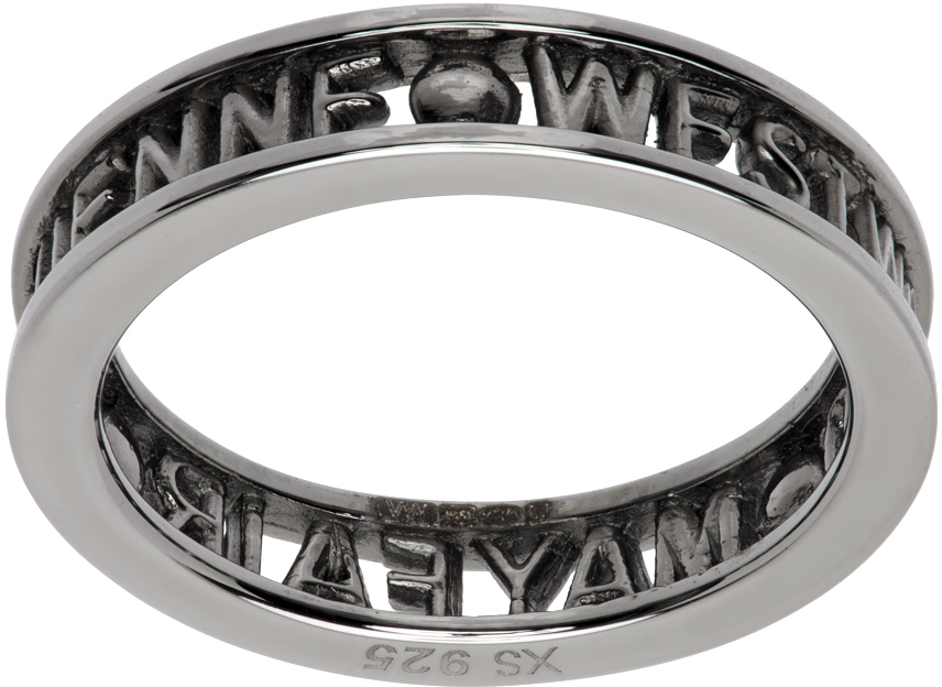Vivienne Westwood Gunmetal Westminster Ring In Ruthenium (925)