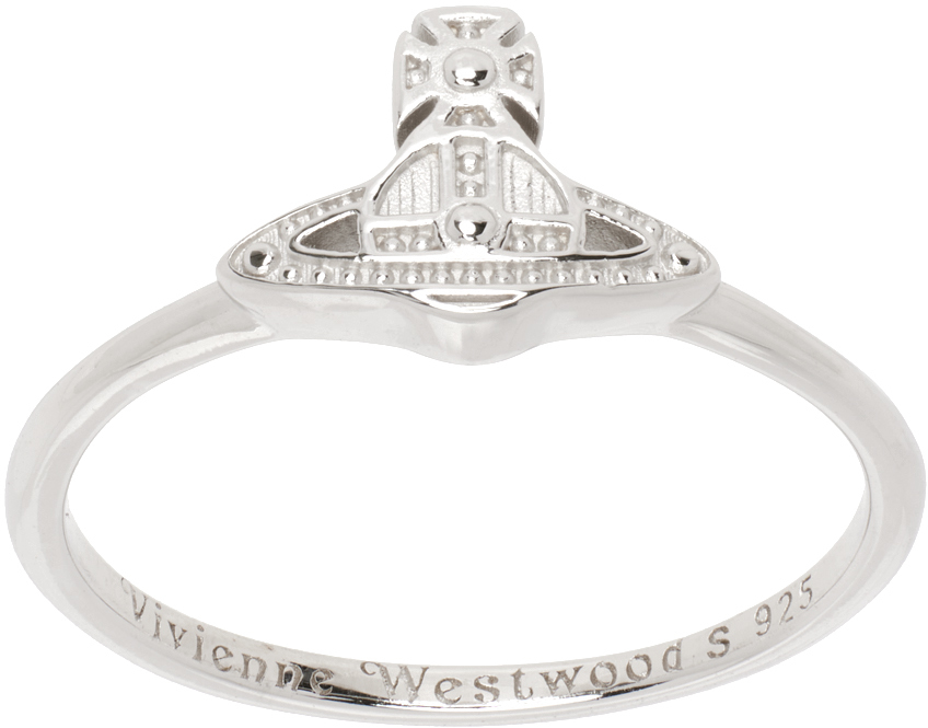 Vivienne Westwood Silver Oslo Ring In Platinum