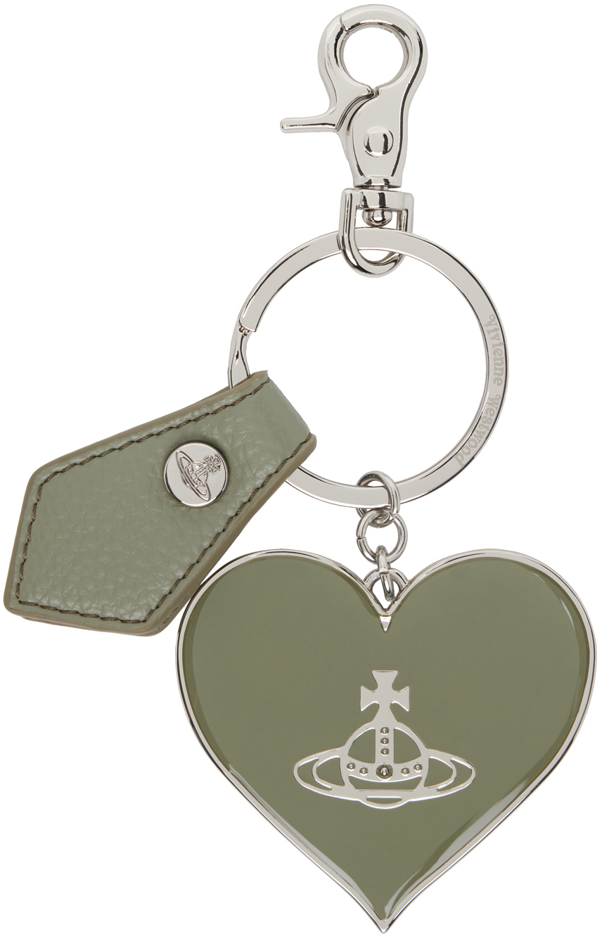 Silver Re-Vegan Mirror Heart Orb Keychain