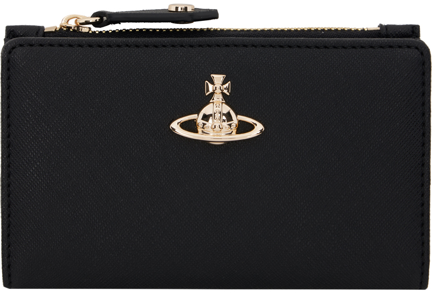 VIVIENNE WESTWOOD BLACK SAFFIANO CARD HOLDER 