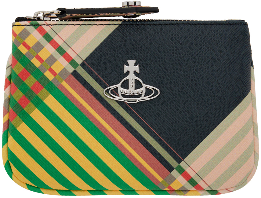 Shop Vivienne Westwood Multicolor Saff Print Coin Pouch In Combat Tartan