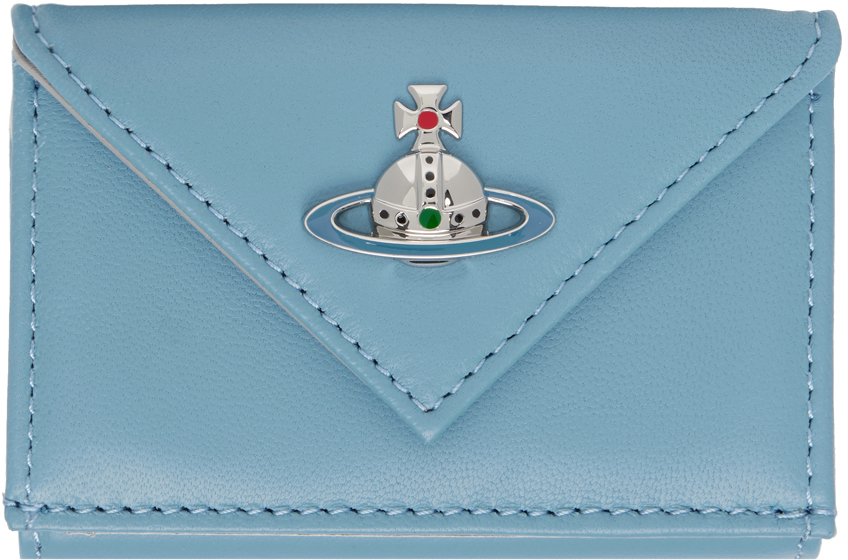 Vivienne Westwood Blue & Silver Envelope Billfold Wallet