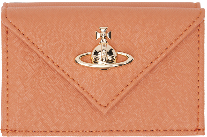 Vivienne Westwood Orange Saffiano Envelope Billfold Wallet