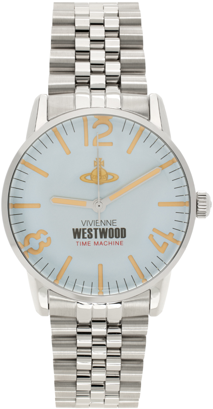 Vivienne Westwood Silver Cadogan Watch In Silver & Blue