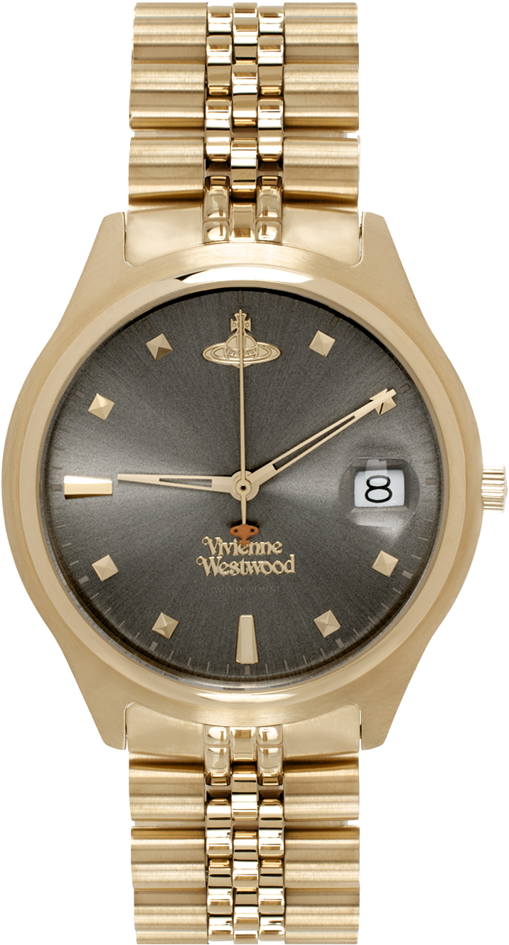 Vivienne Westwood Gold Camberwell Watch In Gold And Grey