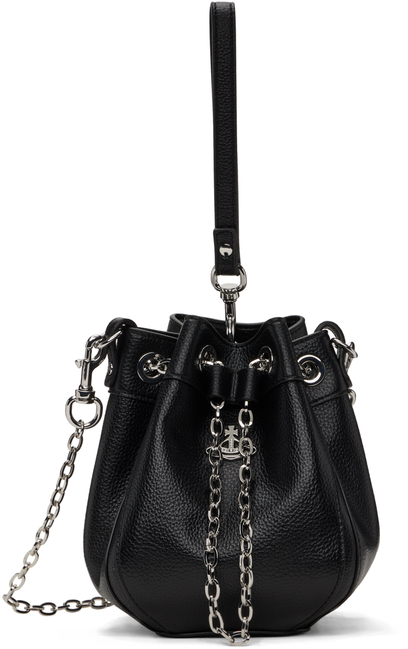 Shop Vivienne Westwood Black Small Chrissy Bucket Bag In N403 Black
