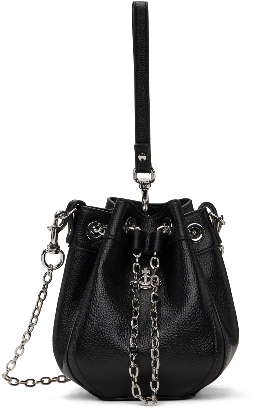 Black Small Chrissy Bucket Bag by Vivienne Westwood on Sale