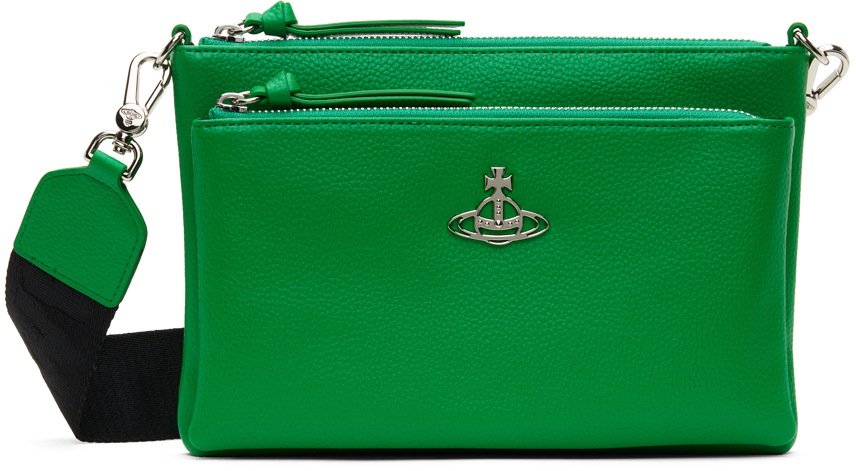 Shop Vivienne Westwood Green Penny Db Pouch Messenger Bag In M401 Green