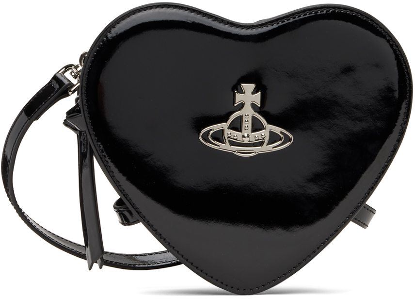 Black Louise Heart Crossbody Bag