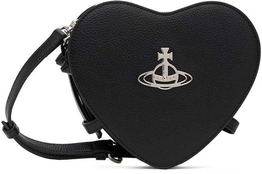 Black Louise Heart Crossbody Pouch