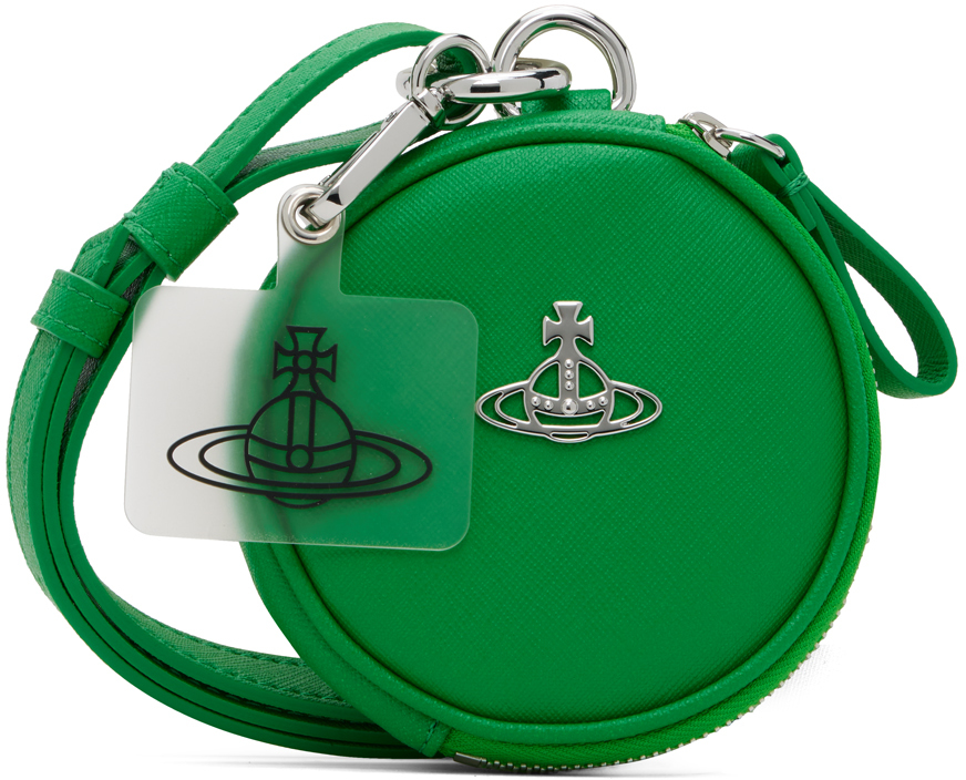 Green Phone Lanyard Faux-Leather Pouch by Vivienne Westwood on Sale