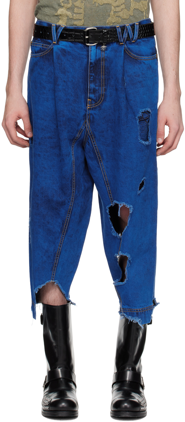 Shop Vivienne Westwood Blue Bleached Jeans In Ss24-k309