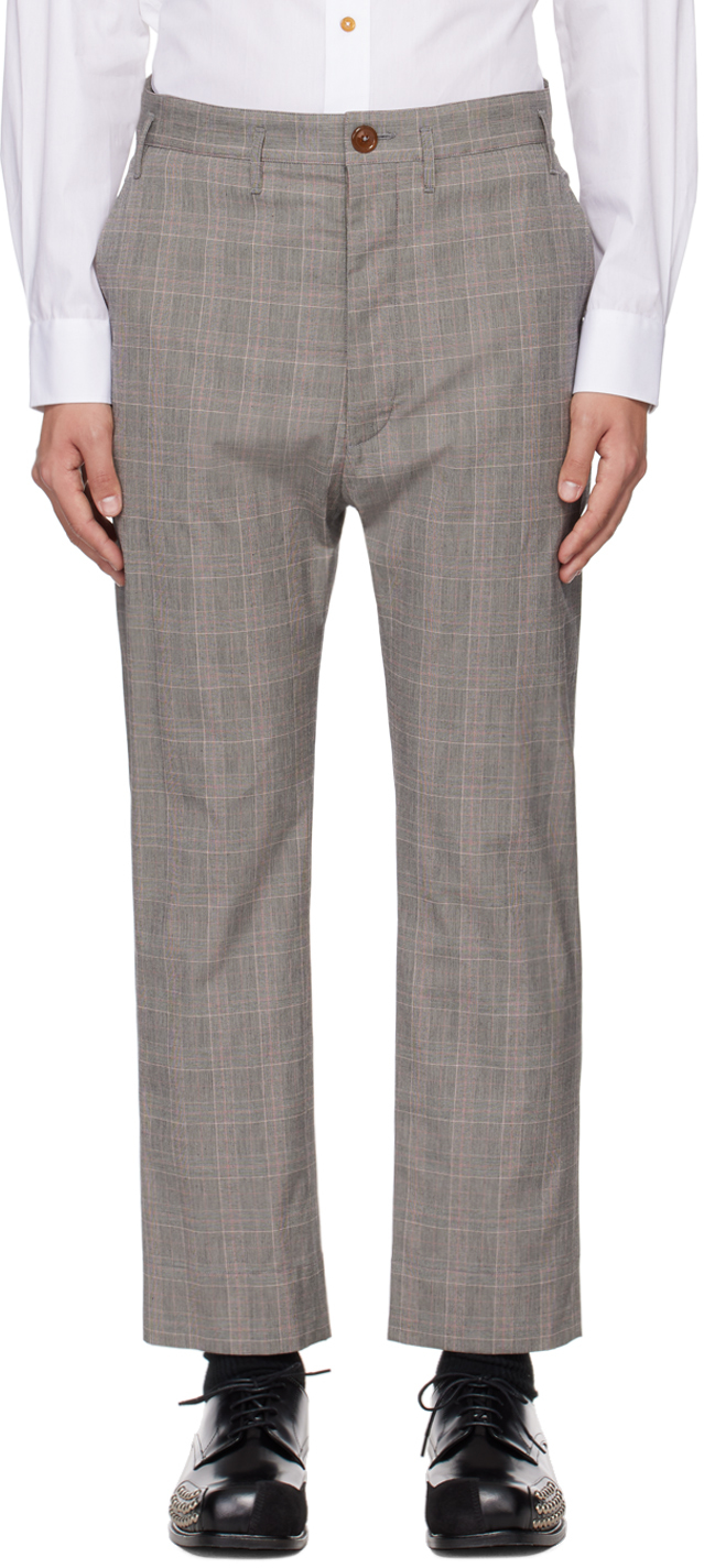 Vivienne Westwood Cruise Tartan-check Drop-crotch Trousers In Blue
