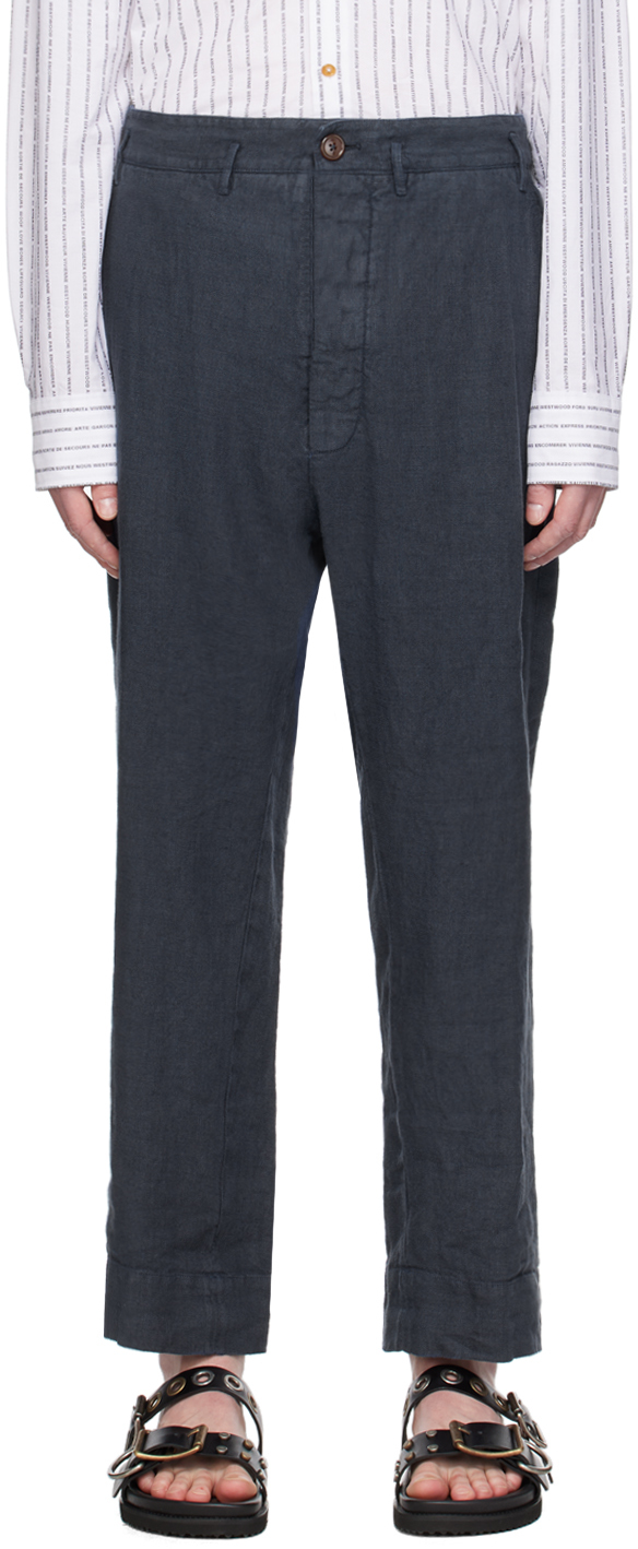 ボトムスその他 Vivienne Westwood Navy blue trousers in wool blue-wool-vivienne-westwood-