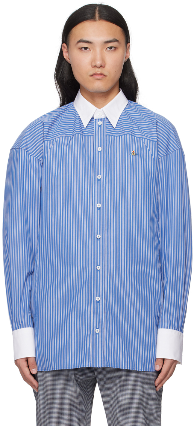 Shop Vivienne Westwood Blue Football Shirt In Ss24-k303