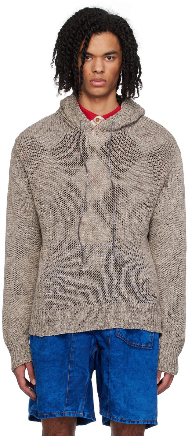 Pull à capuche Alex taupe Vivienne Westwood en solde