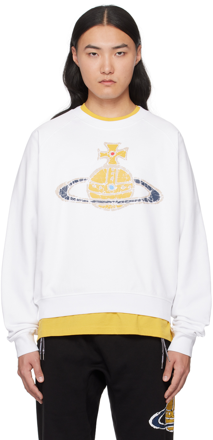 Shop Vivienne Westwood White Time Machine Sweatshirt In Ss24-a401