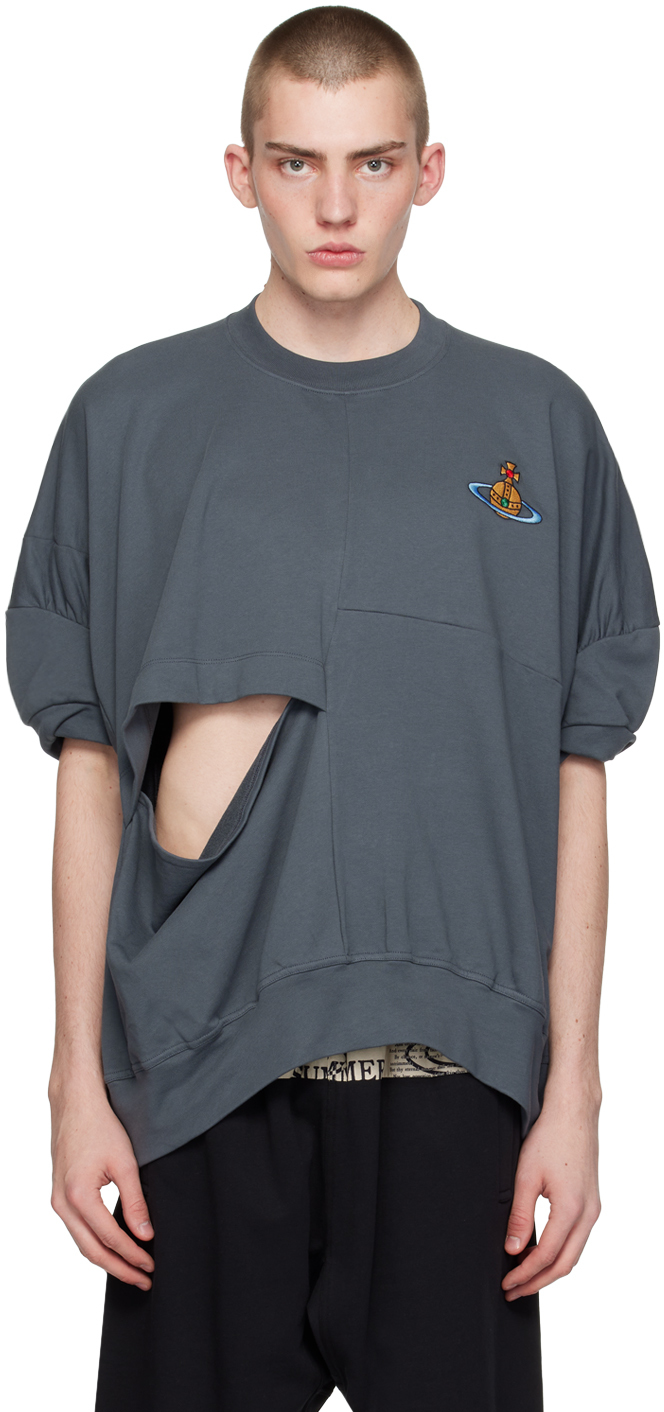 Shop Vivienne Westwood Gray Twisted Sweatshirt In Grey