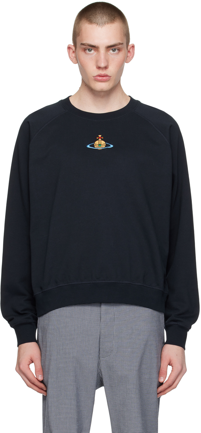 Shop Vivienne Westwood Navy Raglan Sweatshirt