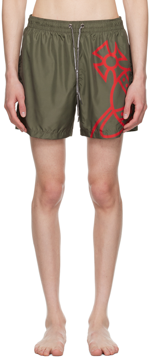 Khaki Line Orb Swim Shorts