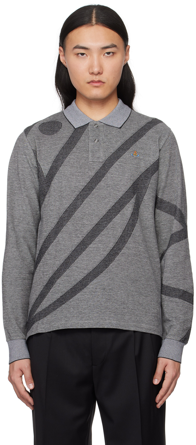 Vivienne Westwood Gray Long Sleeve Polo In Ss24-p211