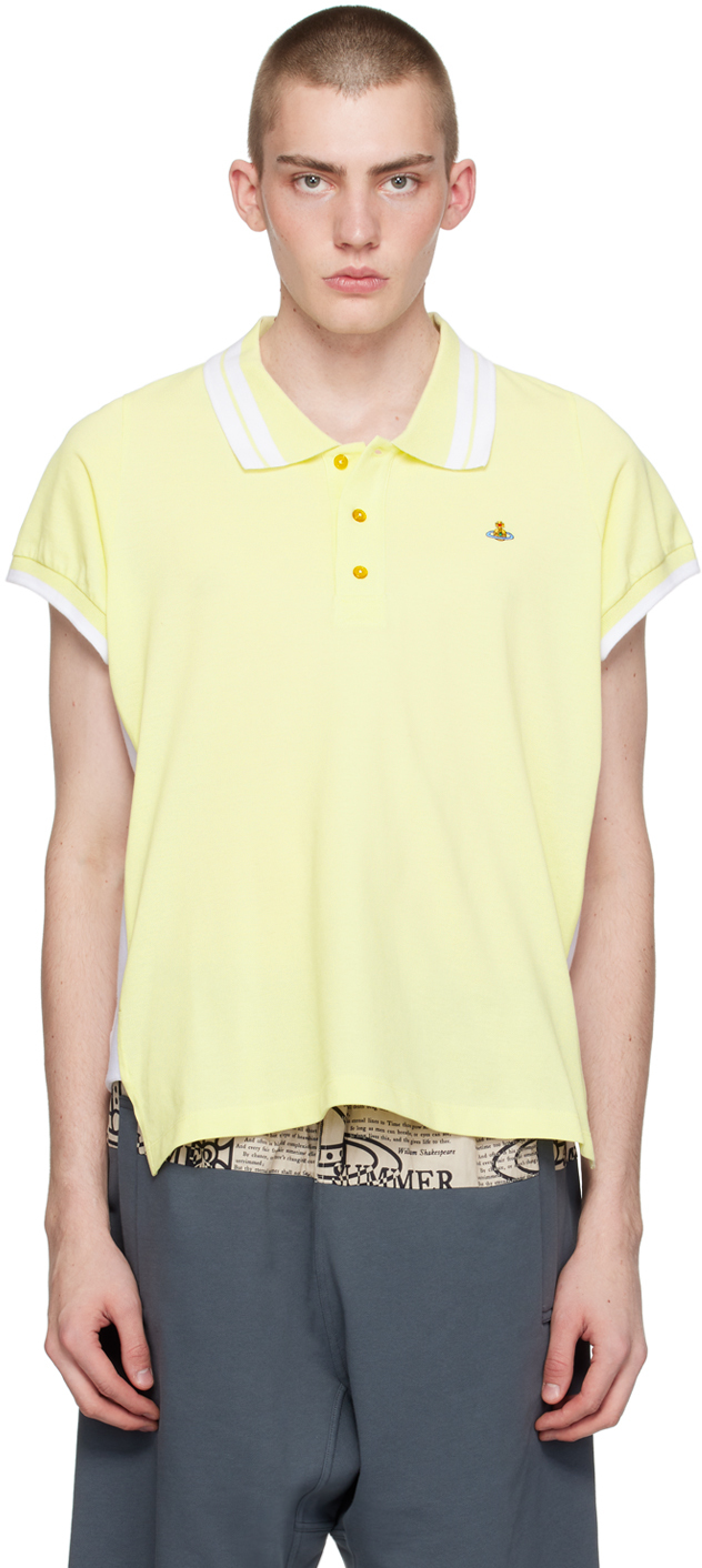 Shop Vivienne Westwood Yellow Striped Polo In Lime