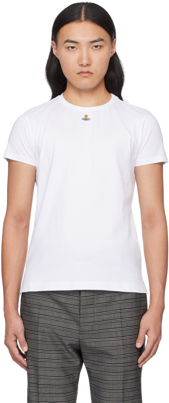 Shop Vivienne Westwood White Orb Peru T-shirt In Ss24-a401