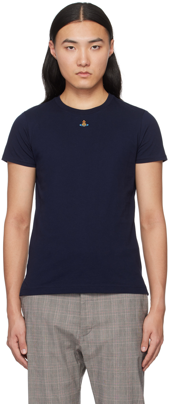 Vivienne Westwood Navy Orb Peru T-shirt In Aw23-k410