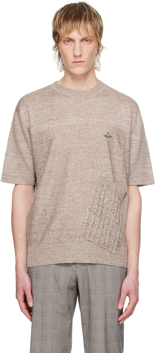 Shop Vivienne Westwood Beige Mark T-shirt In Beige Tweed