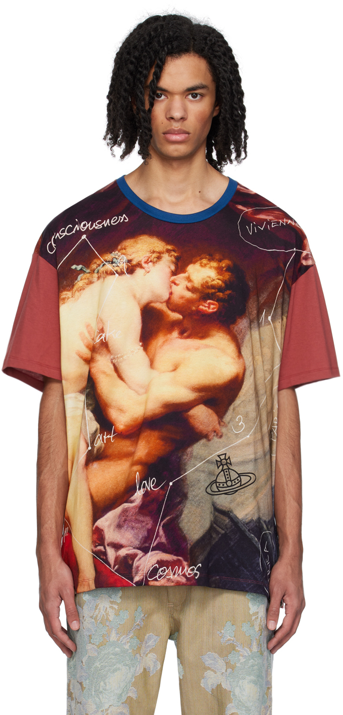Shop Vivienne Westwood Multicolor Kiss T-shirt In Brown