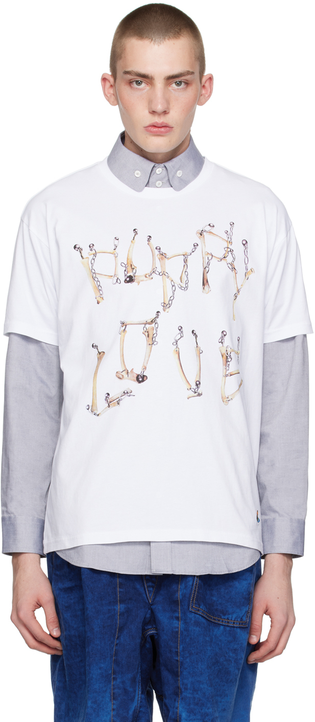 White 'Bones 'N Chain' T-Shirt