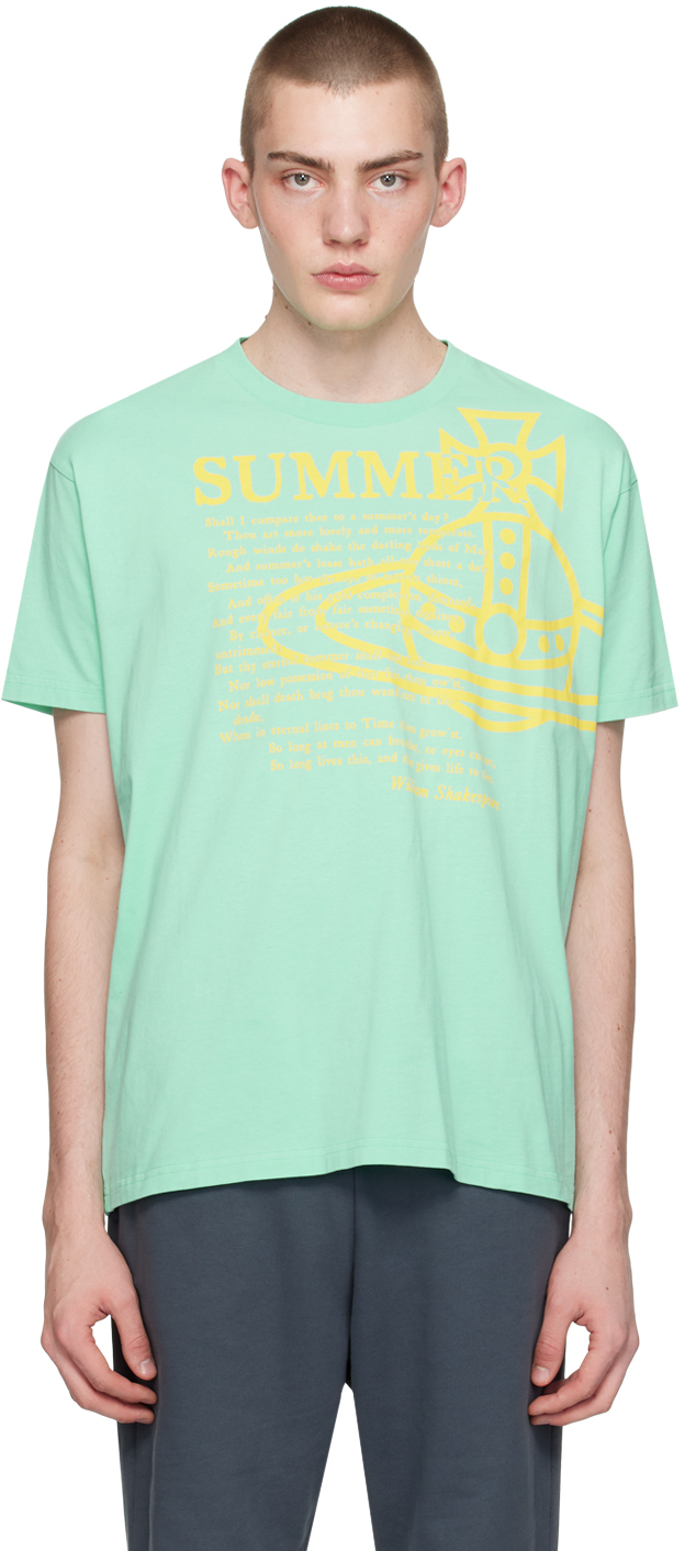 Shop Vivienne Westwood Green Summer Classic T-shirt In Opal