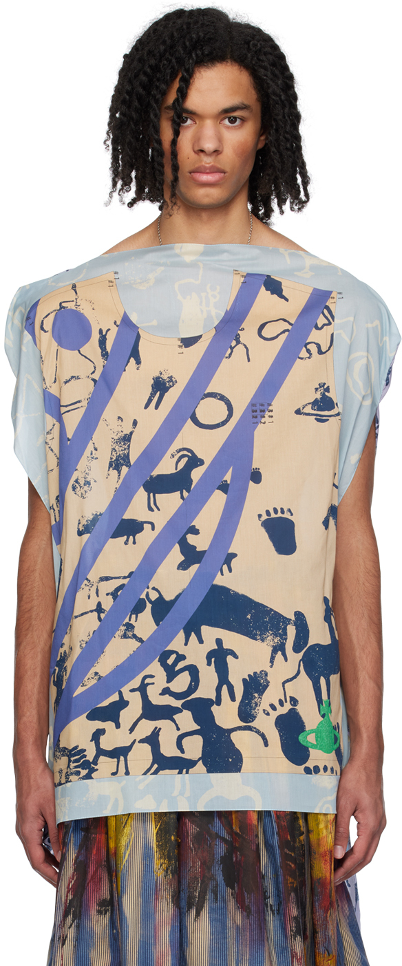 Vivienne Westwood Multicolor Cave Man T-shirt In Beige