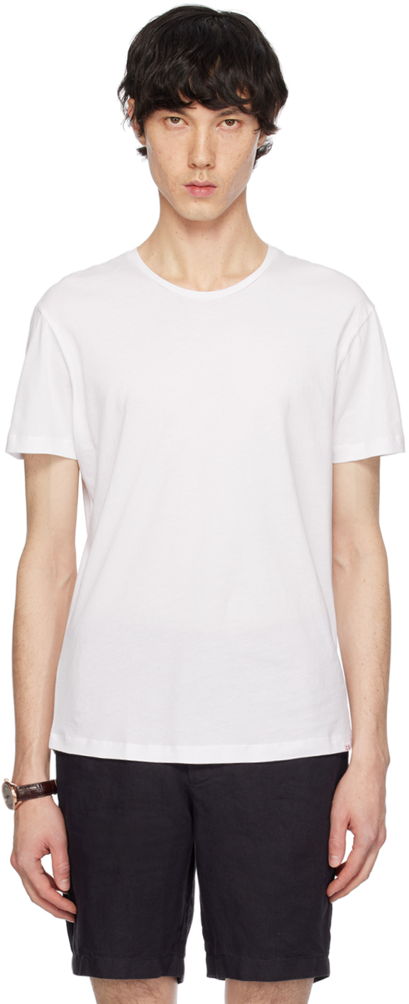 Orlebar Brown Ob-t Linen T-shirt In White Sand