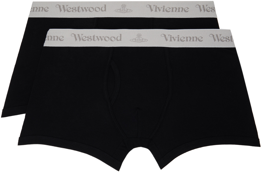 Shop Vivienne Westwood Two-pack Black Boxer Briefs