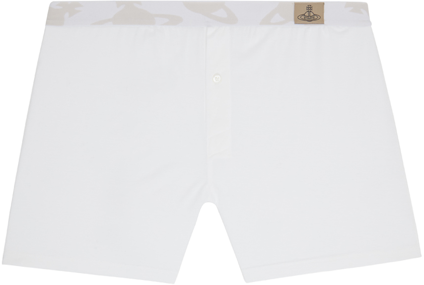 Shop Vivienne Westwood White Orb Boxers