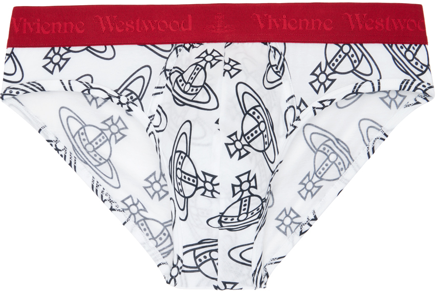 Shop Vivienne Westwood White Orb Briefs