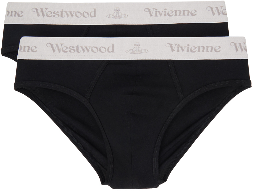 Shop Vivienne Westwood Two-pack Black Briefs