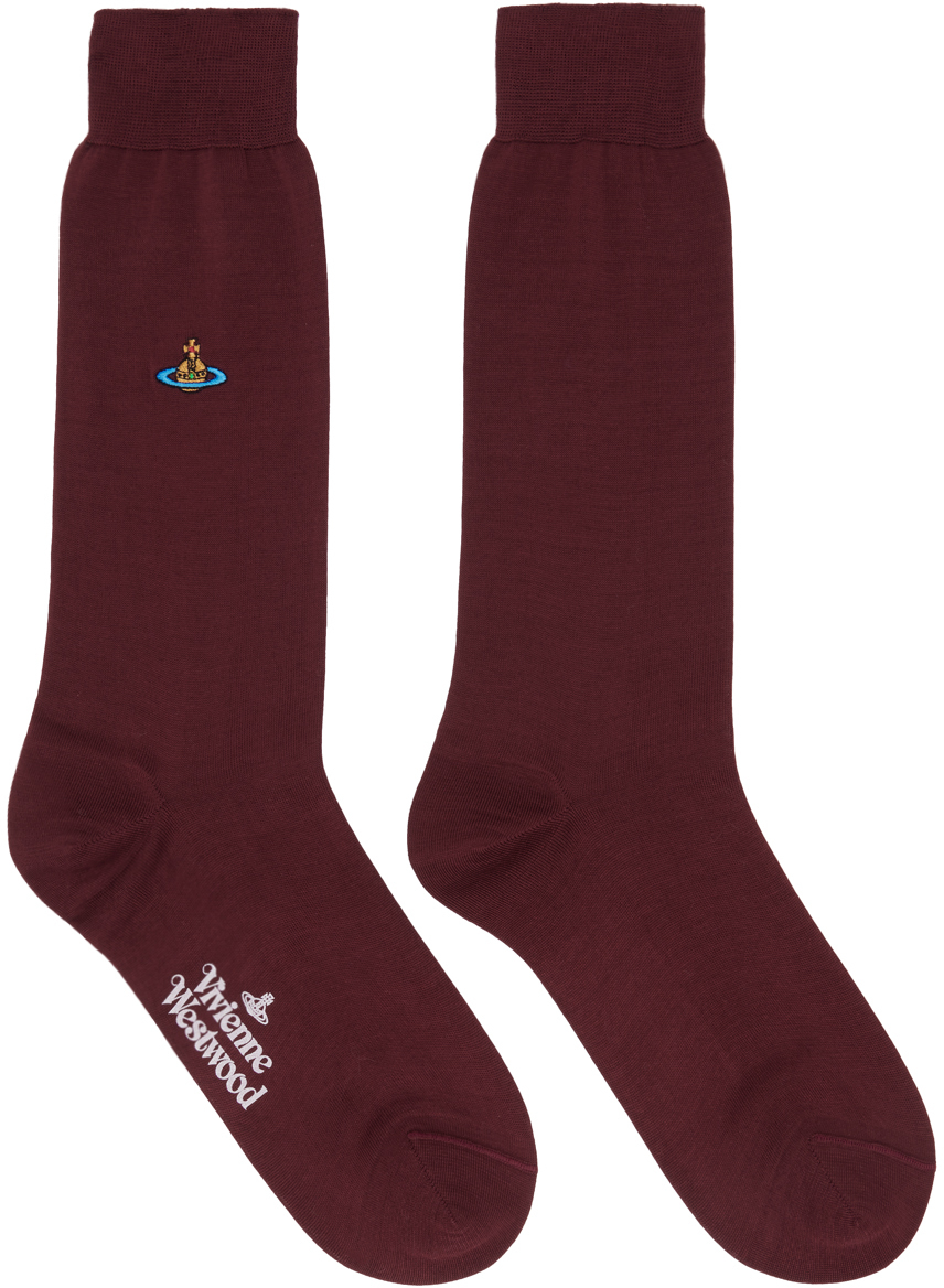 Burgundy Plain Socks