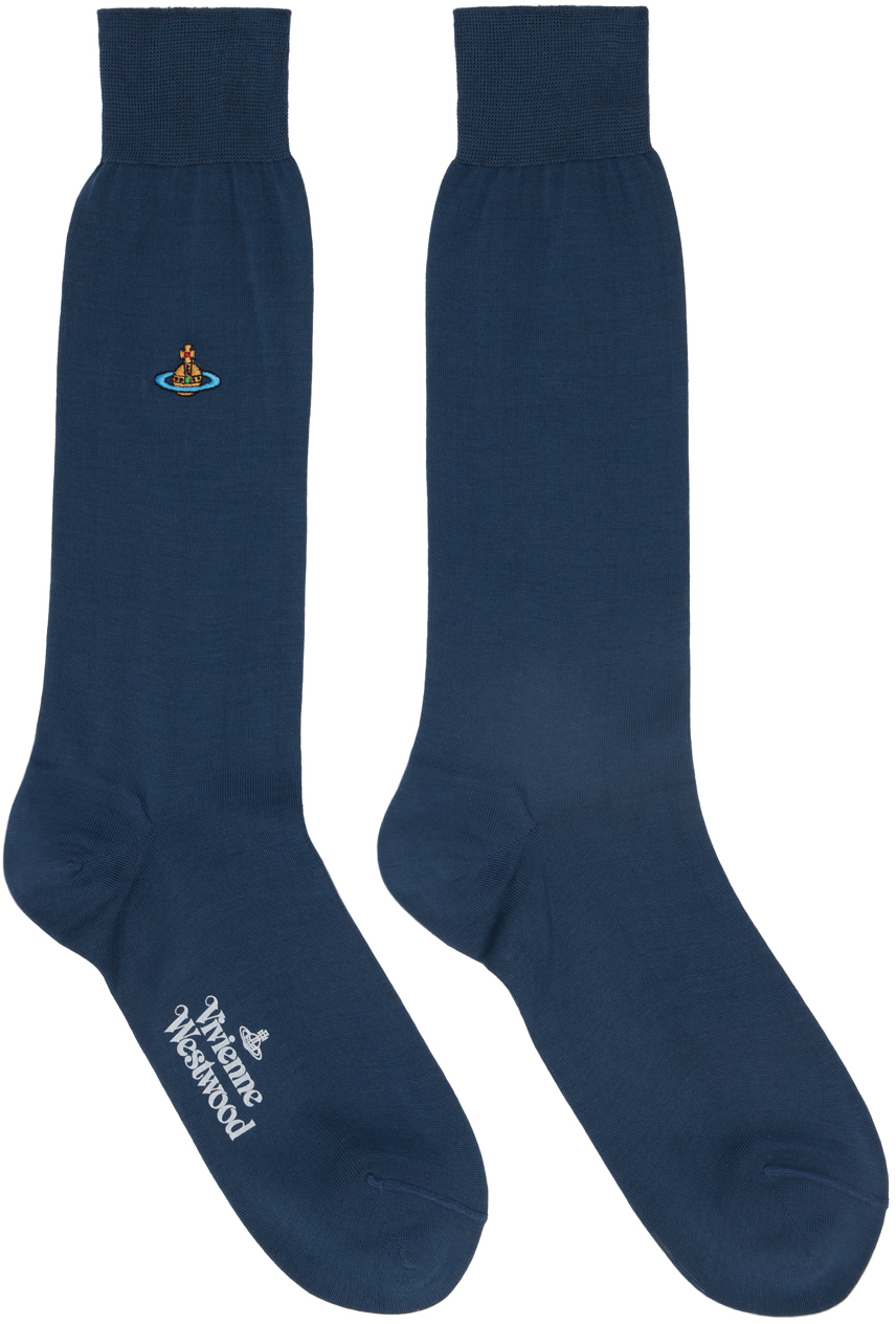 Navy Uni Colour Plain Socks
