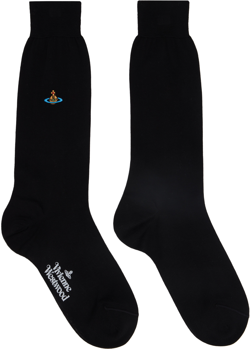 Black Uni Color Plain Socks